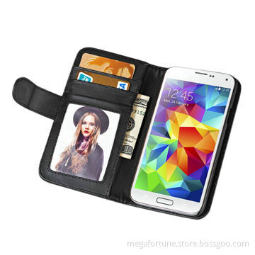 Wallet mobile phone case for Samsung galaxy S5, OEM/ODM orders welcomed, 4-year China manufacture